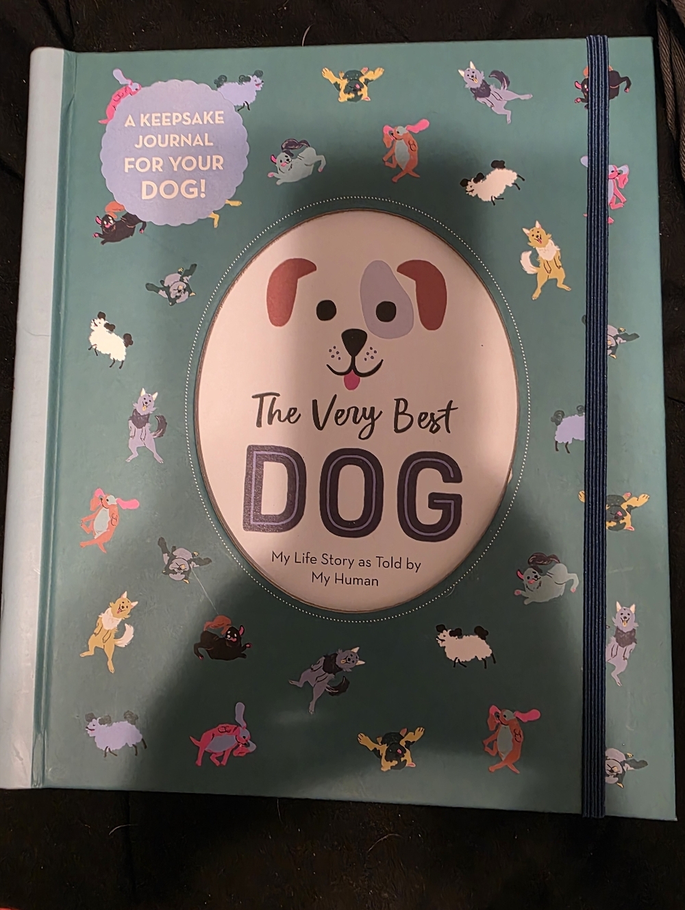The Very Best Dog Keepsake Journal - Teal with Multi-Color Dog Illustrations